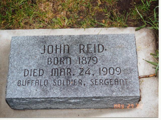 Sergeant John Reid's grave stone.
